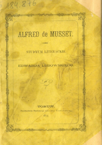 Alfred de Musset. Studyum literackie