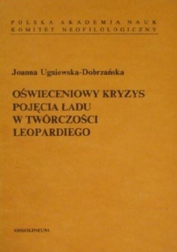 Oświeceniowy kryzys pojęcia ładu w twórczości Leopardiego
