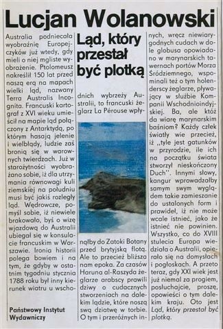 Ląd, który przestał być plotką