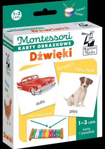 Montessori Karty obrazkowe Dźwięki (1-3 lata) Kapitan Nauka