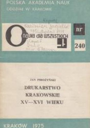 Drukarstwo krakowskie XV-XVI wieku