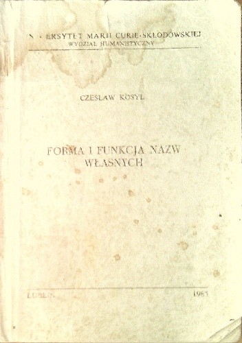 Forma i funkcja nazw własnych