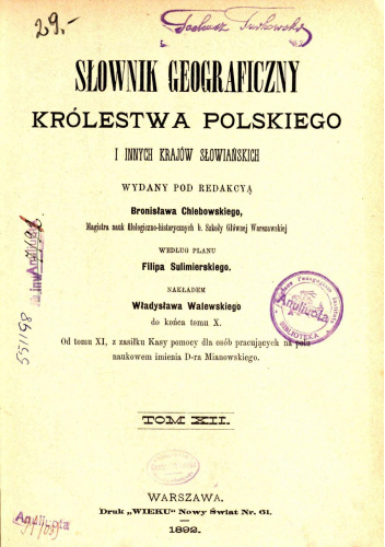 Słownik geograficzny Królestwa Polskiego i innych krajów słowiańskich