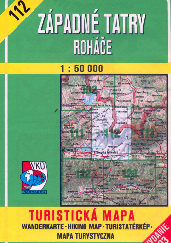 Západné Tatry, Roháče. Turistická mapa