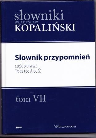 Słownik przypomnień, część pierwsza. Tropy (od A do Ś)