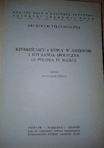 Rzemieślnicy i kupcy w Antiochii i ich ranga społeczna