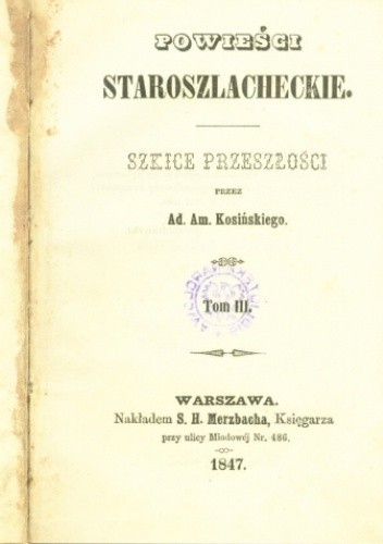 Powieści staroszlacheckie: szkice przeszłości. Tom 3