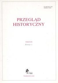 Przegląd Historyczny rok 2001 zeszyt 1 Tom XCII