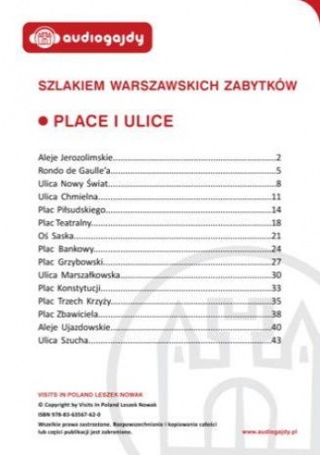 Place i ulice. Szlakiem warszawskich zabytków