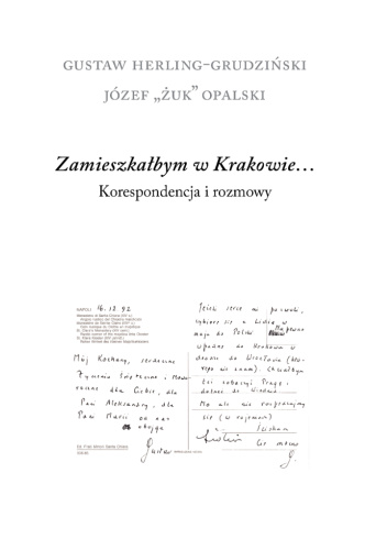 Zamieszkałbym w Krakowie... Korespondencja i rozmowy