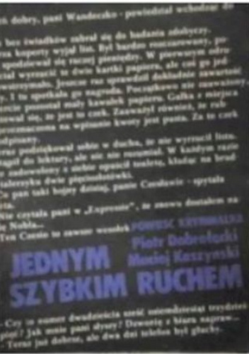 Jednym szybkim ruchem: powieść kryminalna