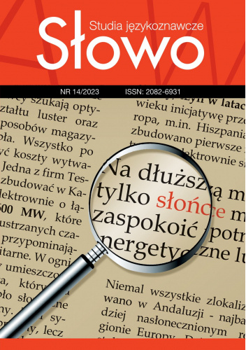 Słowo. Studia językoznawcze 14/2023