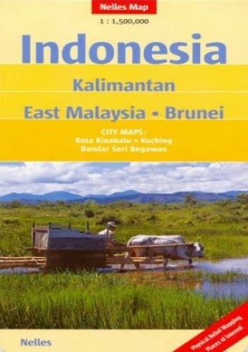 Indonezja. Kalimantan, Wschodnia Malezja, Brunei. Mapa