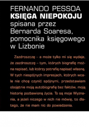 Księga niepokoju spisana przez Bernarda Soaresa, pomocnika księgowego w Lizbonie