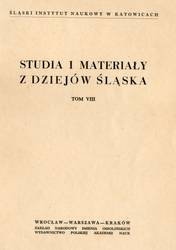 Studia i Materiały z Dziejów Śląska t.8