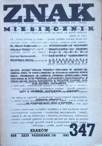 Miesięcznik „ZNAK”, październik 1983, nr 347