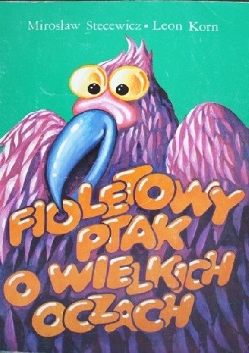 Fioletowy ptak o wielkich oczach