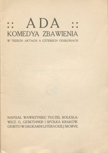 Ada. Komedya zbawienia w 3 aktach a 4 odsłonach