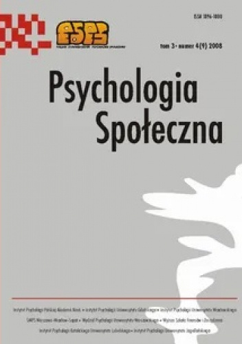 Psychologia społeczna 4(9) 2008