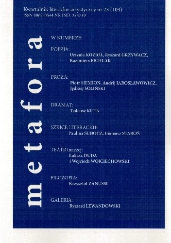 Kwartalnik literacko-artystyczny "Metafora" nr 23 (104)