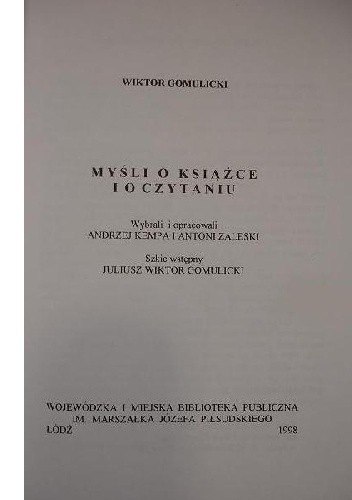 Myśli o książce i o czytaniu