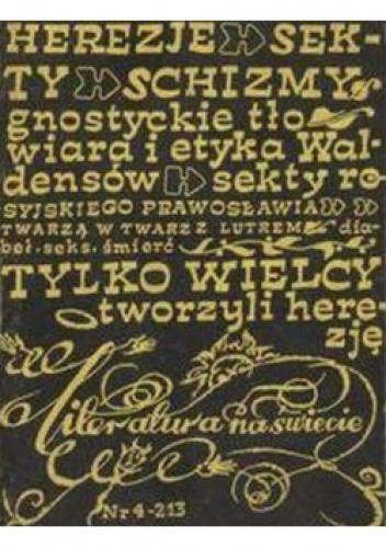 Literatura na świecie nr 4/1989 (213): Herezje, schizmy, gnostyckie tło