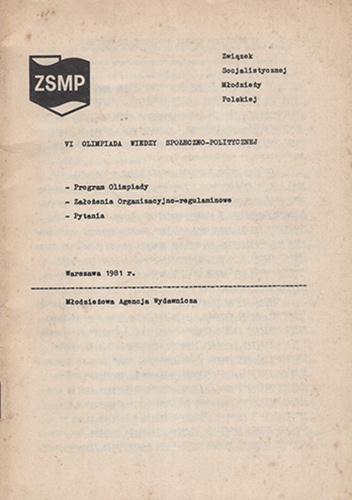 VI Olimpiada Wiedzy Społeczno-Politycznej