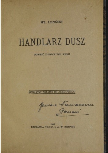 Handlarz dusz: powieść z końca XVIII wieku