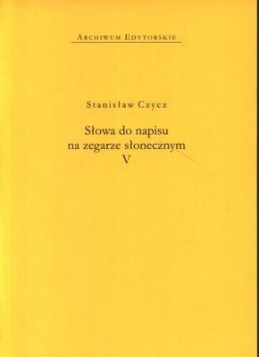 Słowa do napisu na zegarze słonecznym V