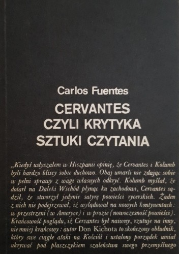 Cervantes czyli Krytyka sztuki czytania