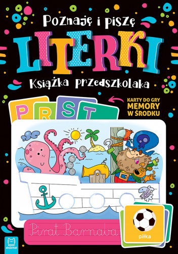 Poznaję i piszę literki Książka przedszkolaka Karty do gry memory w środku
