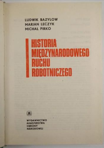 Historia międzynarodowego ruchu robotniczego