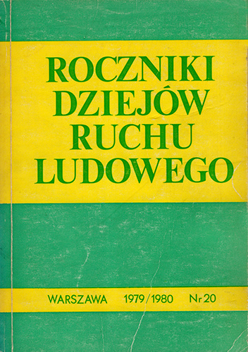 Roczniki Dziejów Ruchu Ludowego, nr 20
