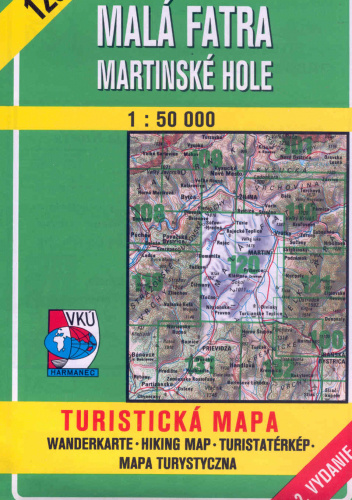Malá Fatra, Martinské hole. Turistická mapa
