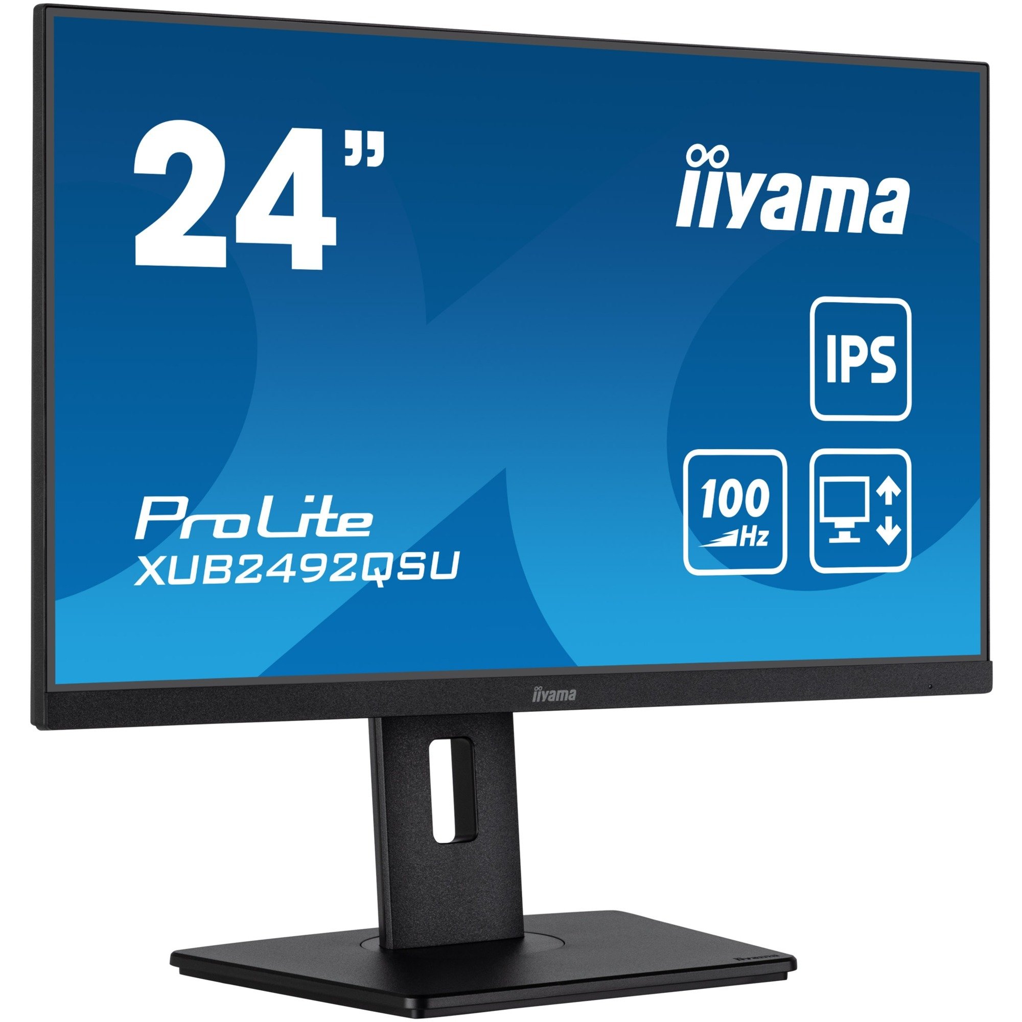 iiyama ProLite XUB2492QSU-B1, LED monitor - 23.8 - black (matt), WQHD, IPS, AMD Free-Sync, 100Hz panel