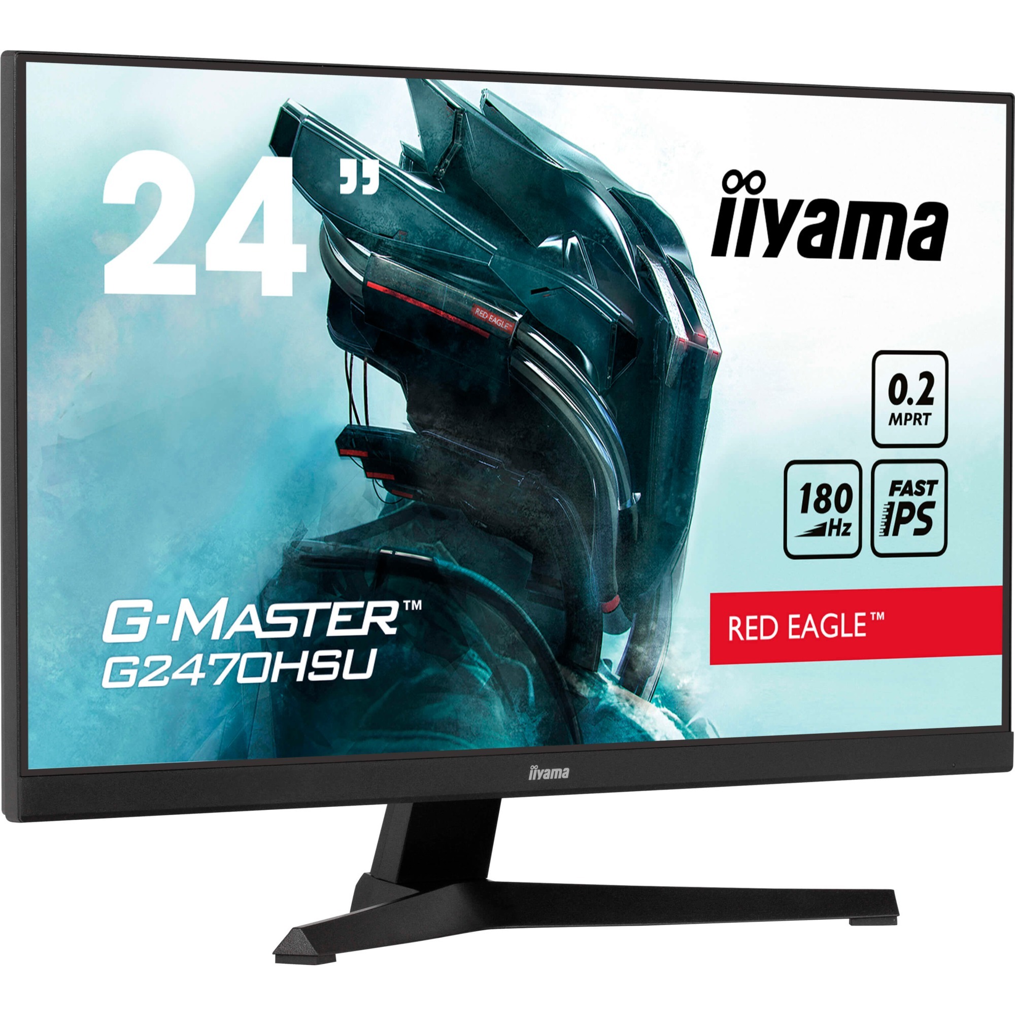 iiyama G-MASTER G2470HSU-B6 Red Eagle, gaming monitor - 23.8 - black (matt), FullHD, Fast IPS, Adaptive-Sync, 180Hz panel