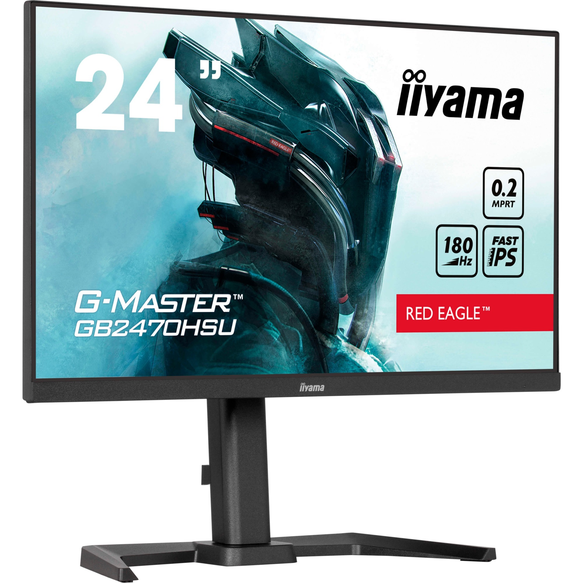 iiyama G-Master GB2470HSU-B6 Red Eagle, gaming monitor - 23.8 - black (matt), FullHD, Fast IPS, ergonomic, height-adjustable stand, 180Hz panel