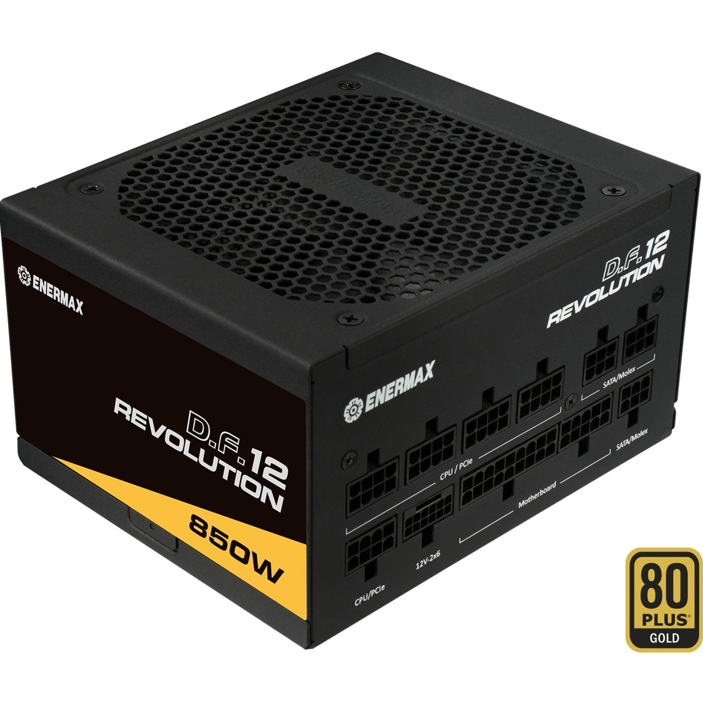 Enermax Revolution DF12 850W, PC power supply (black, 1x 12-pin GPU connector, 3x PCIe, cable management, 850 watts)